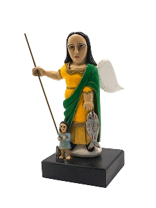 Saint Raphael Archangel with Tobias sculpture by Roberto Rivera Rivera