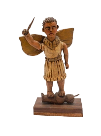 Saint Michael Archangel sculpture by Rafael Rivera Negrón