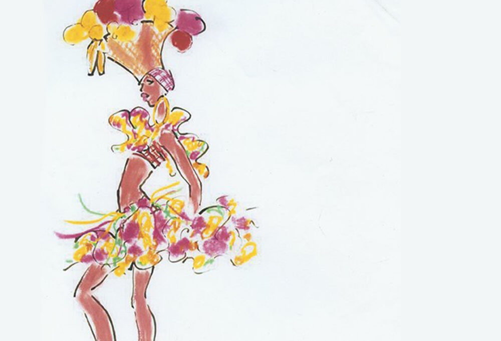 Sketch by designer Oscar de la Renta