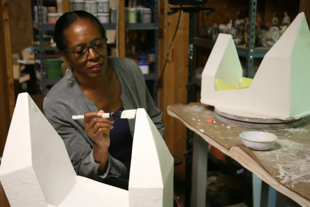 Lydia Thompson in her studio