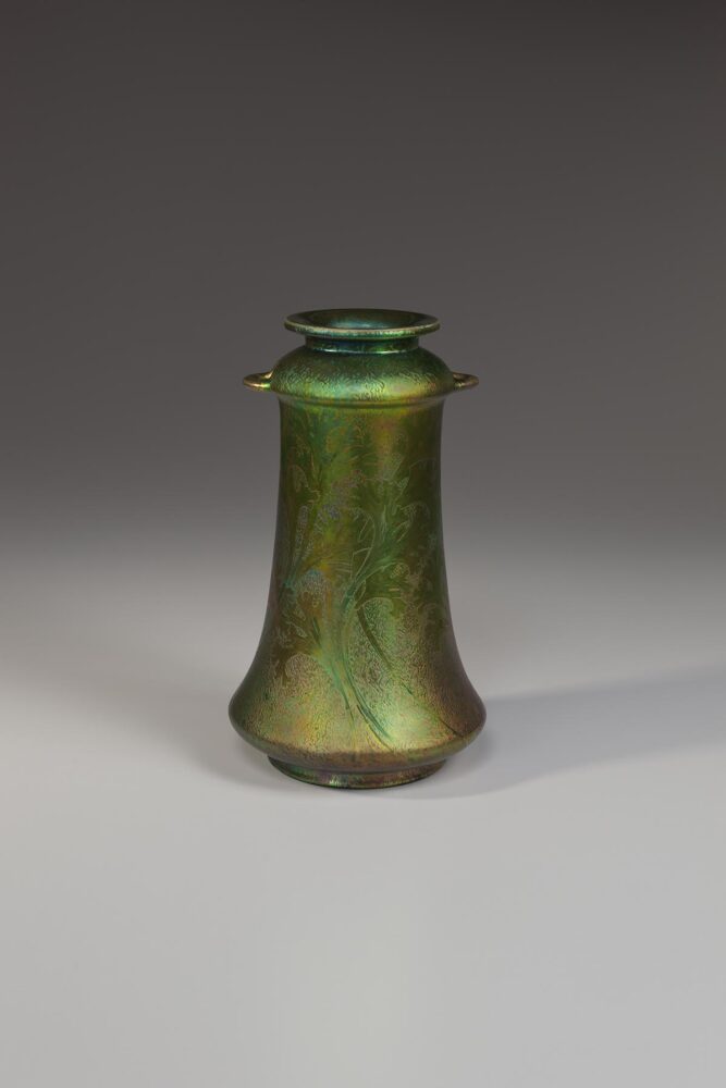 green vase