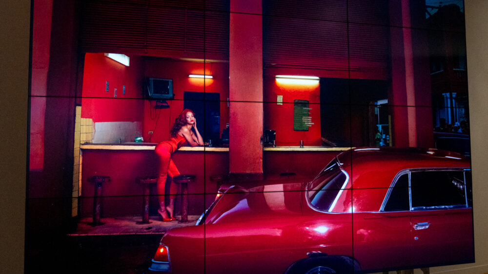 Digital screen of Rihanna in Annie Leibovitz / Work
