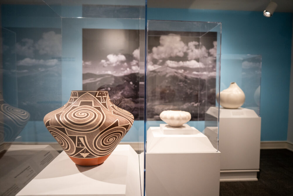 Native American collection gallery photo of jar inside vitrine