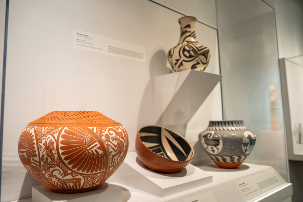 Ceramic vessels in Native American art collection