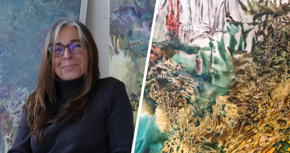 Headshot of Maja Godlewska next to image of artwork.