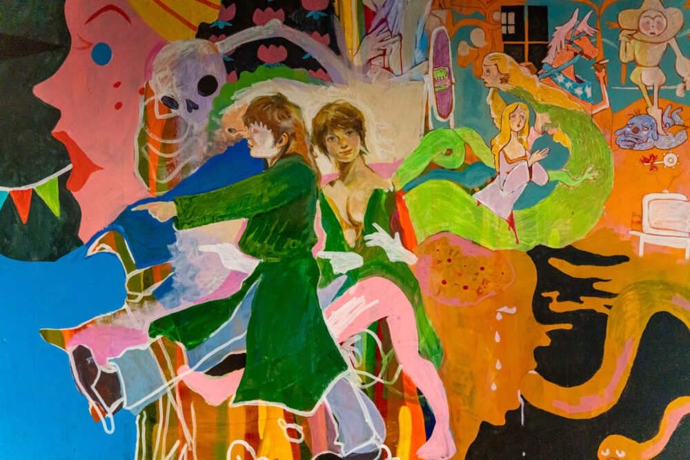 Large painting, close-up