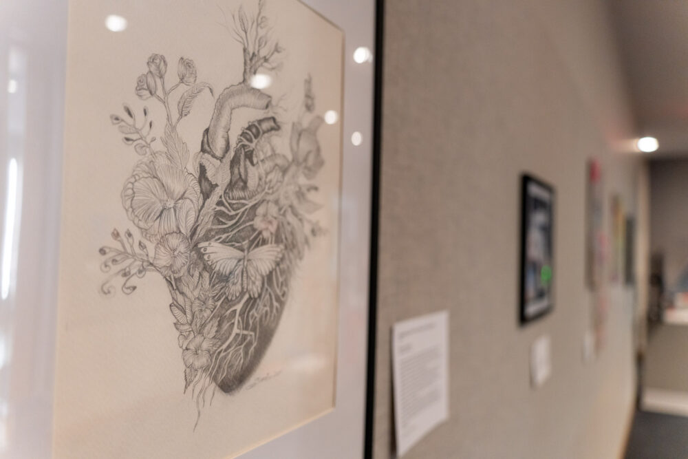Group of works led by an illustrated heart