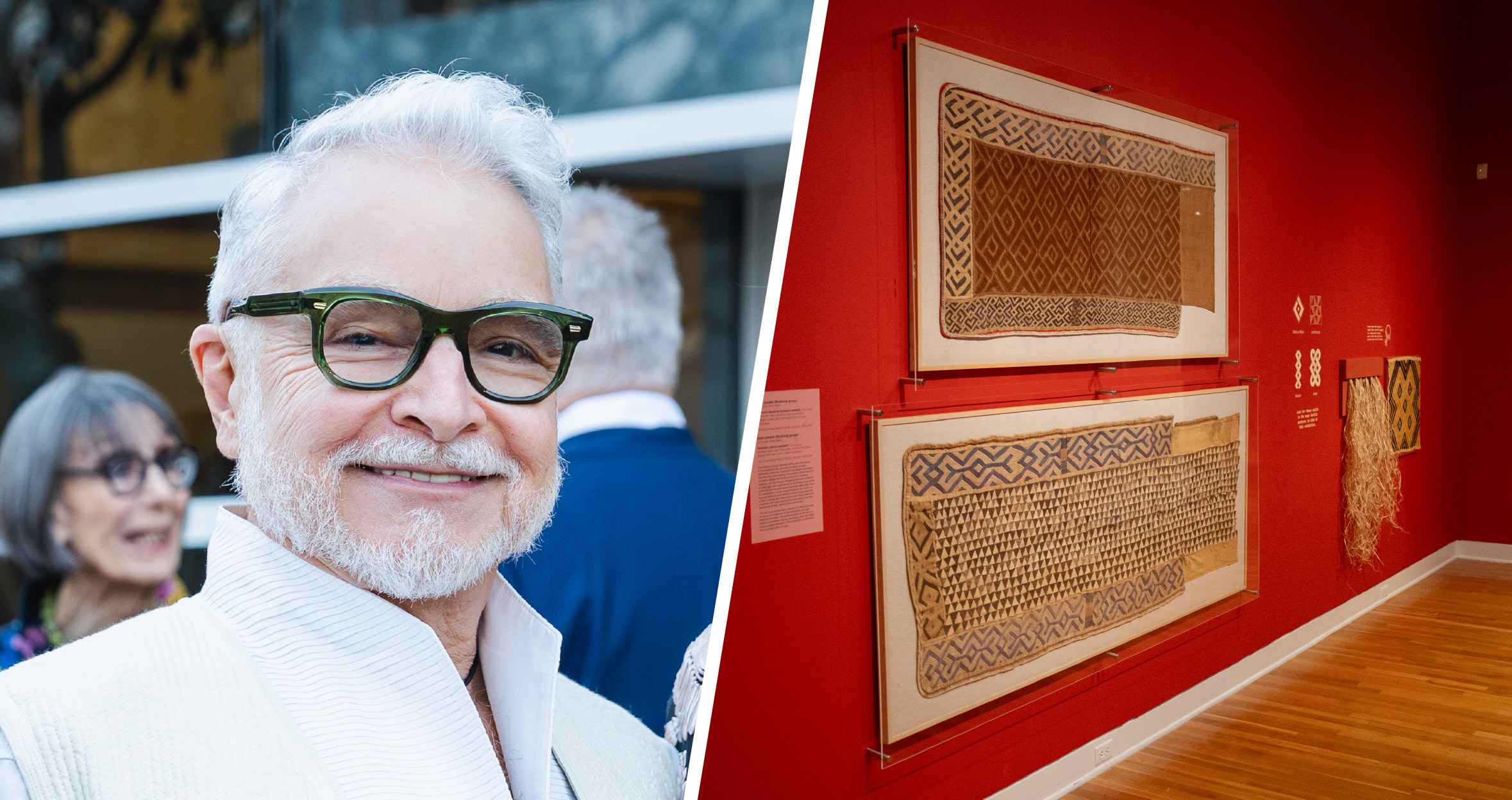 Photo of Wesley Mancini next to Designing Dynamism gallery